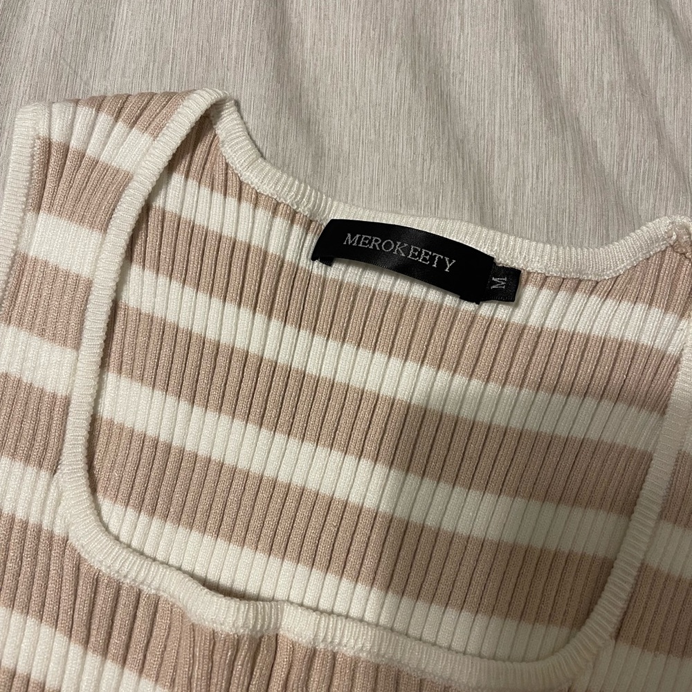 Striped Ribbed Tank Top - Stretch - Picture 2 of 4